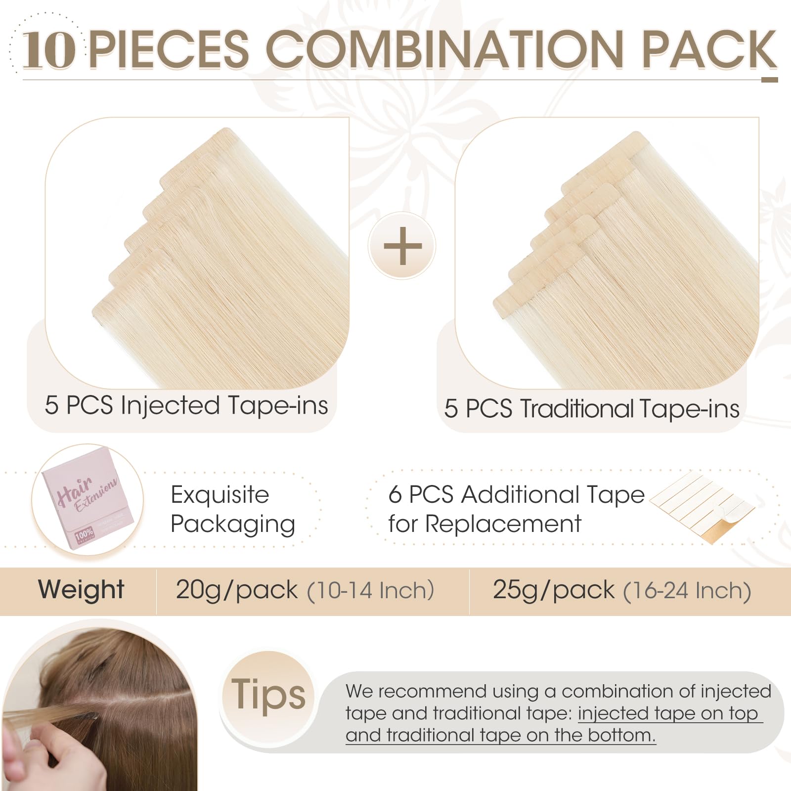 Elailite Injected Tape in Hair Extensions Human Hair - Image 4