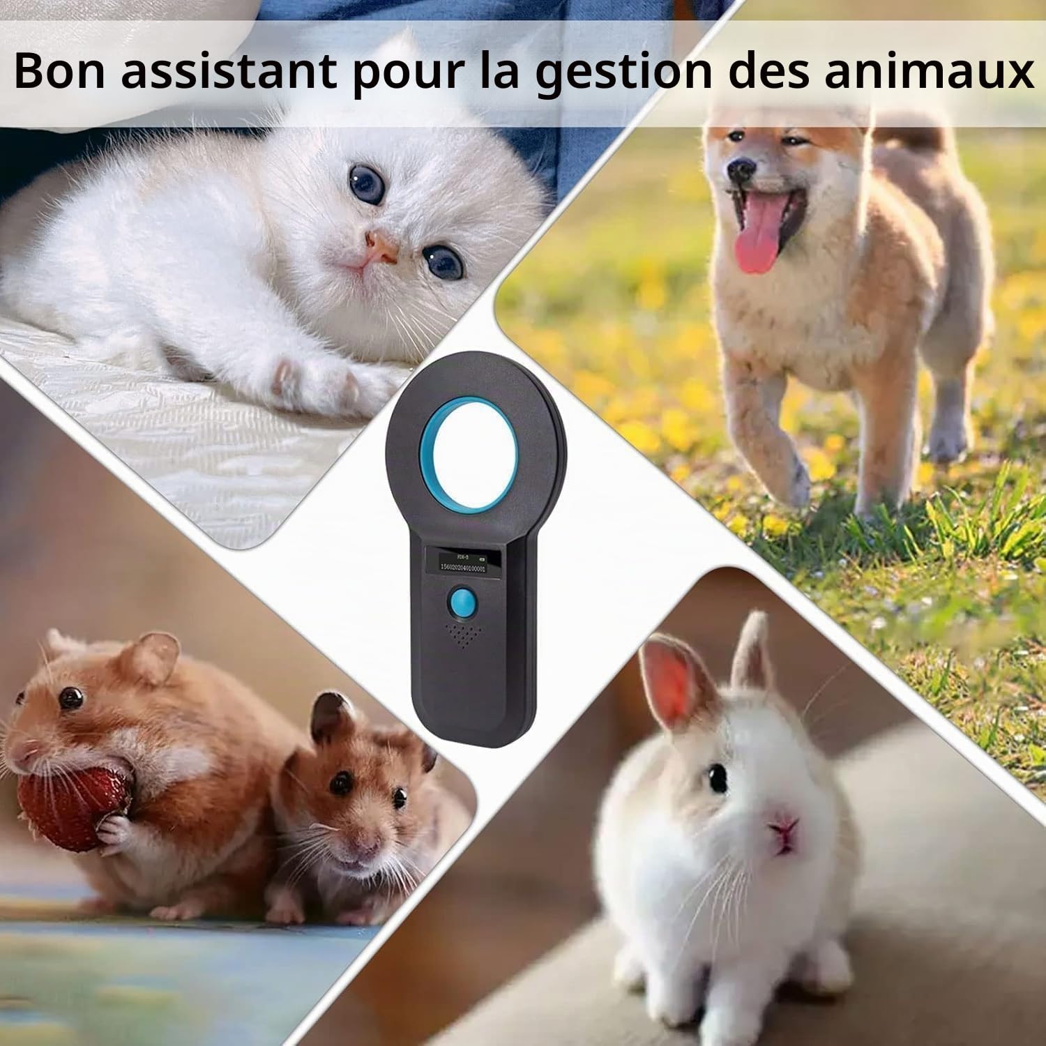 Scanner pour Micro Puces Animaux Domestiques, 134.2KHz Lecteur De Puces Électroniques pour Animaux Domestiques avec Écran OLED, Support pour Lecteurs RFID pour ISO 11784/11785, FDX-B