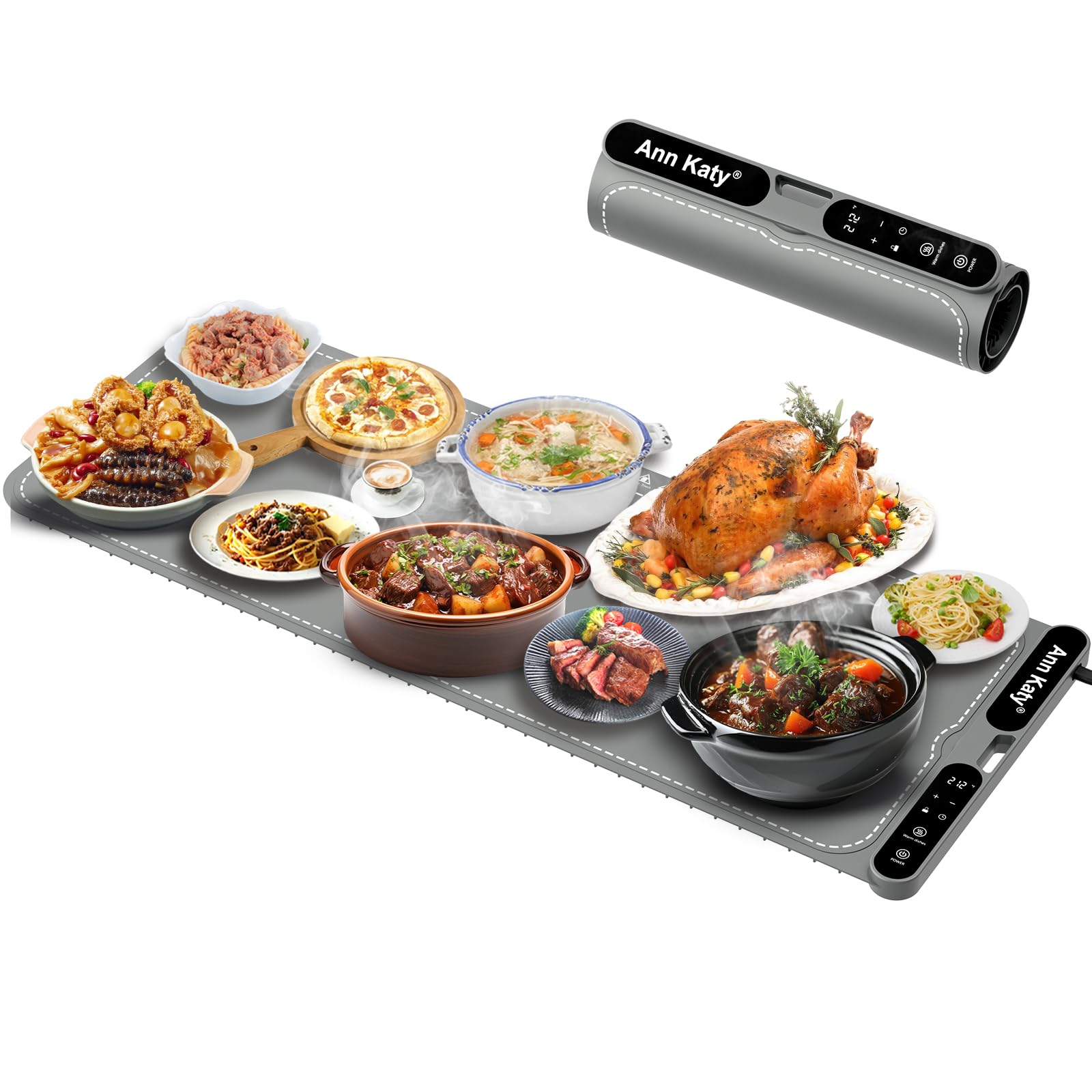 Ann Katy Tapete Aquecedor De Alimentos Xxxl 99 Cm X 38 Cm, 550 W, Bandeja Aquecedora