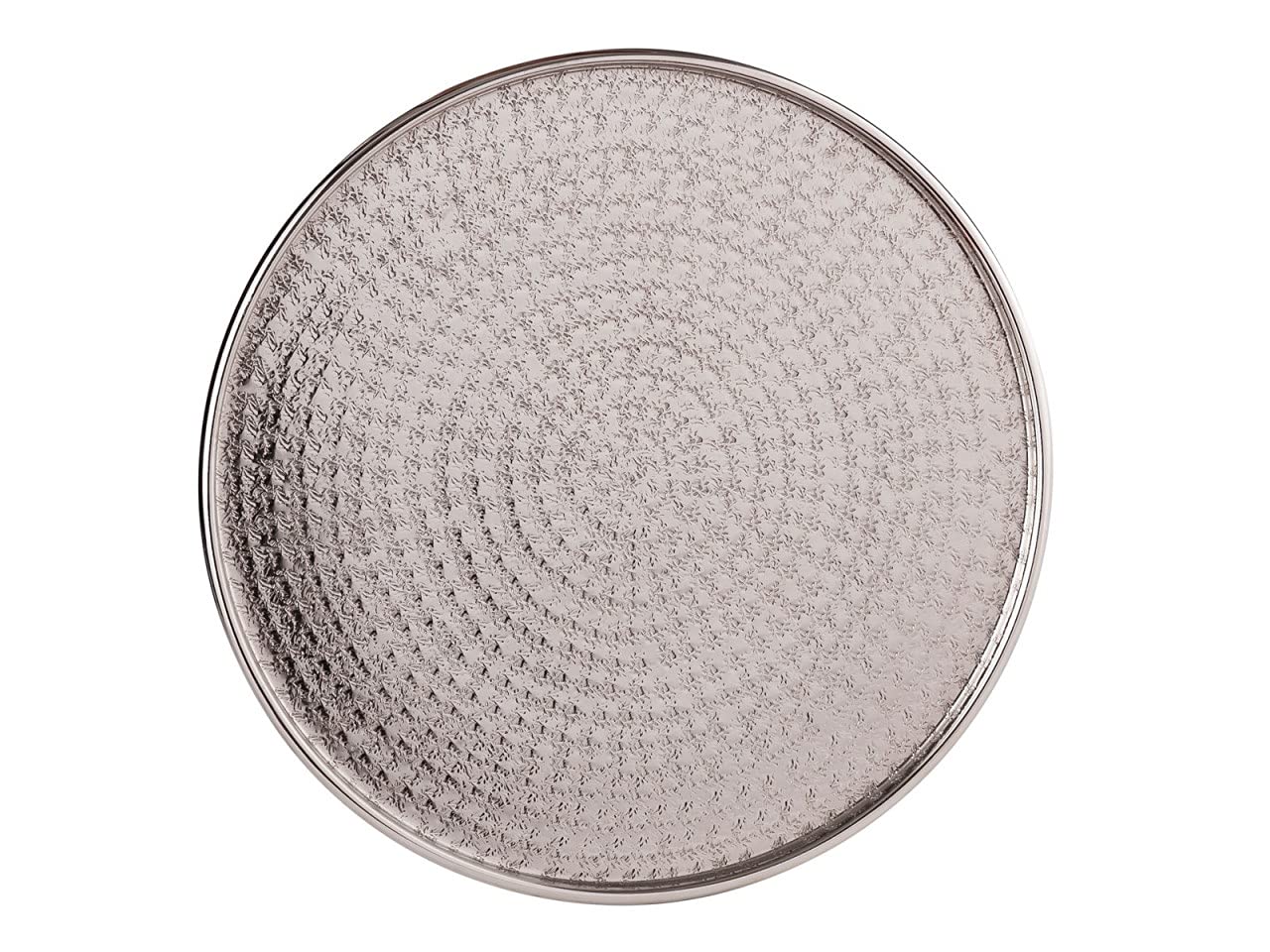 Plateau Métal Martelé Argenté – 25 Cm, Neuf, Fait Main, Pour Boissons