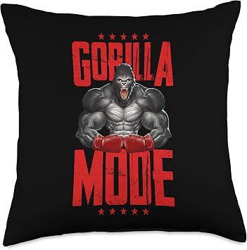 Gorilla Mode Mma Martial Arts Boxing Beast Fight Club Boxer Throw Pillow