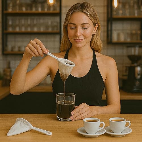 Miniatura 3 de Paquete de 2 filtros de tela de franela Colador De Cafe, reutilizables, sostenibles y fáciles de usar para una experiencia de café rico y suave