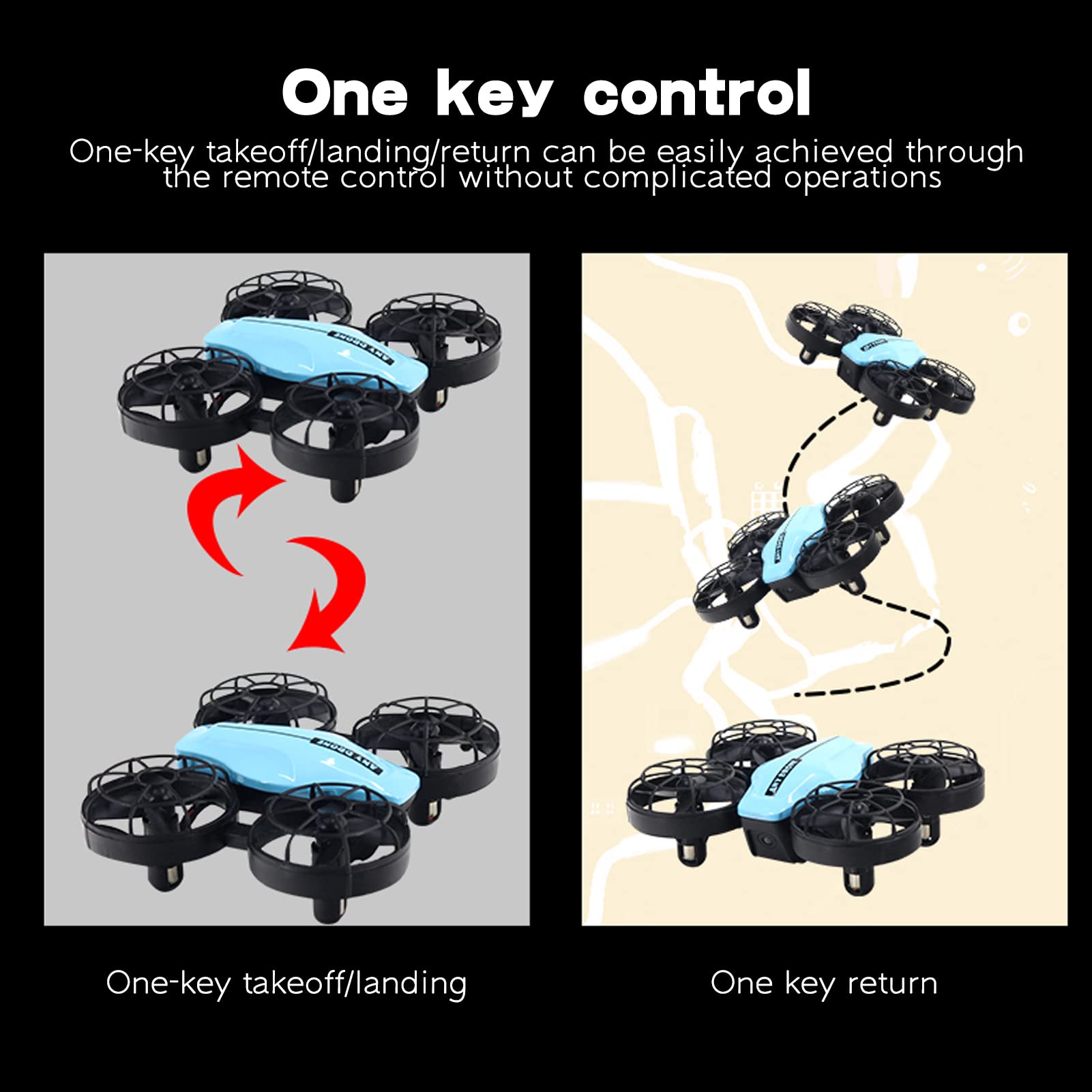 Karlak Mini RC drone RC Quadrocopter z funkcją Headless Mode One Button Takeoff Landing One Click Return 360° Roll