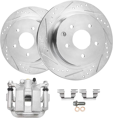 Miniatura 24 de Detroit Axle - Kit de freno delantero para Mazda 3 5 Rotores de freno perforados y ranurados Pastillas de freno de cerámica Reemplazo: Rotores