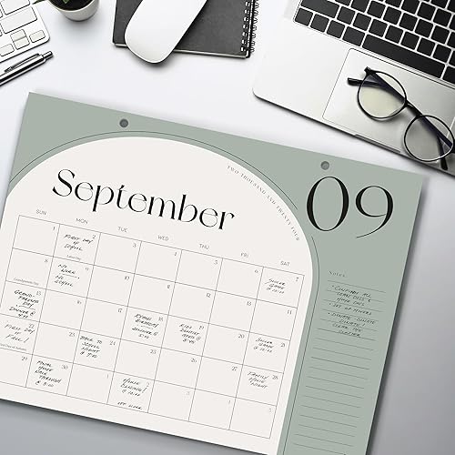 Miniatura 7 de Calendario estético de escritorio verde salvia 2024-2025, desde febrero de 2024 hasta julio de 2025, el calendario perfecto de escritoriopared de 16