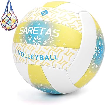 Saretas Volleyball Soft Volleyball, Official Size for School, Training,Indoor, Outdoor, Beach, Gift Idea for Girls, Beginner,Adults and Family