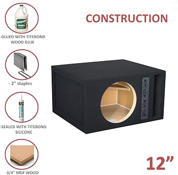12 Single Competition Ported Sub Box Speaker Enclosure Vented 12 Car Audio Subwoofer Box