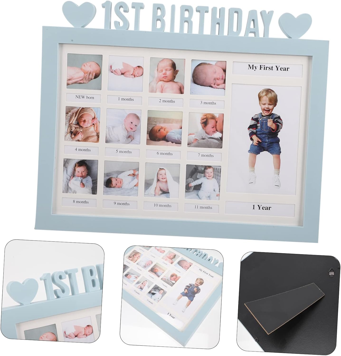 Photo Frame for Growth Record Display for Boys Creative Keepsake for Shower Nursery Decor and Birthday Party