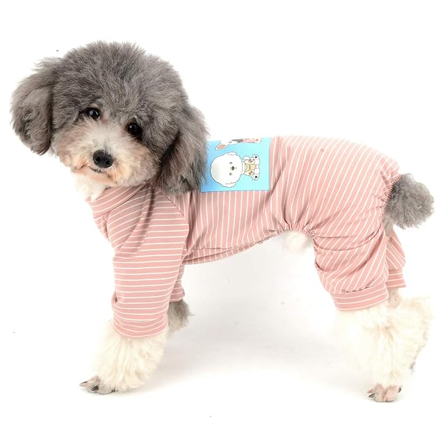 Ranphy Pijama de algodón a Rayas para Perros pequeños Camisa de Perro Casual