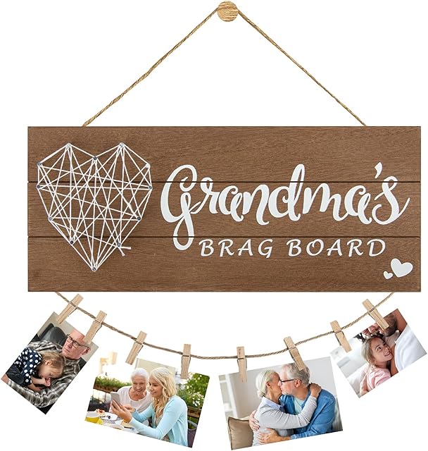 Picture Frame Gifts for Grandma Birthday Gifts-Grandma's Brag Board,Gifts for Grandmother from Granddaughter Grandson,Nana Mothers Day Grandkids Photo Holder Cute Gifts for Thanksgiving,Christmas
