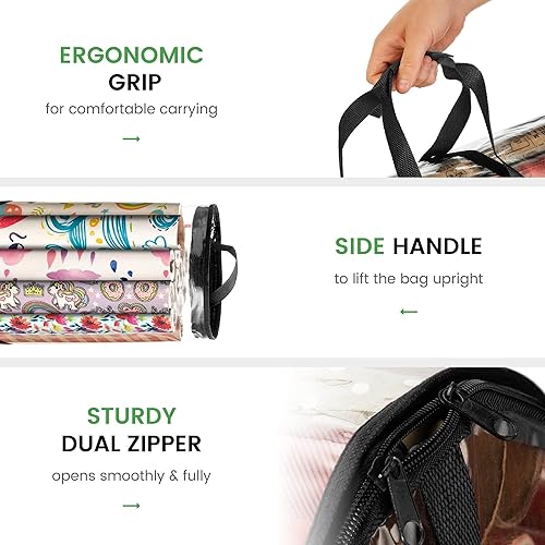 Vista 4 de ZOBER - Bolsa de almacenamiento para papel de regalo de Navidad Negro transparente