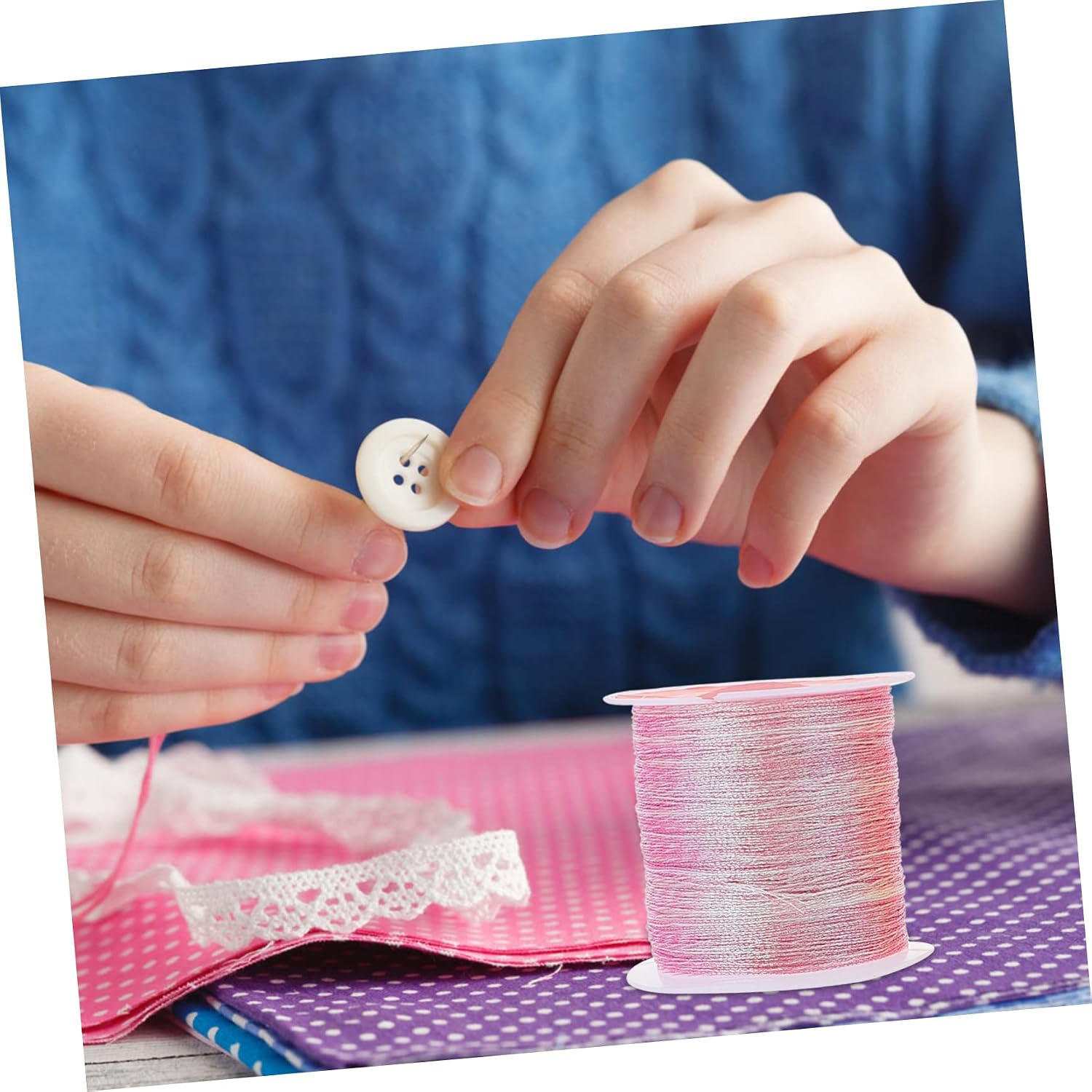 Homoyoyo 4rolls Silk Thread of Vibrant Sewing Threads for Quilting Crafting Bracelet Making Non-Fading Smooth for Projects Various Fabrics