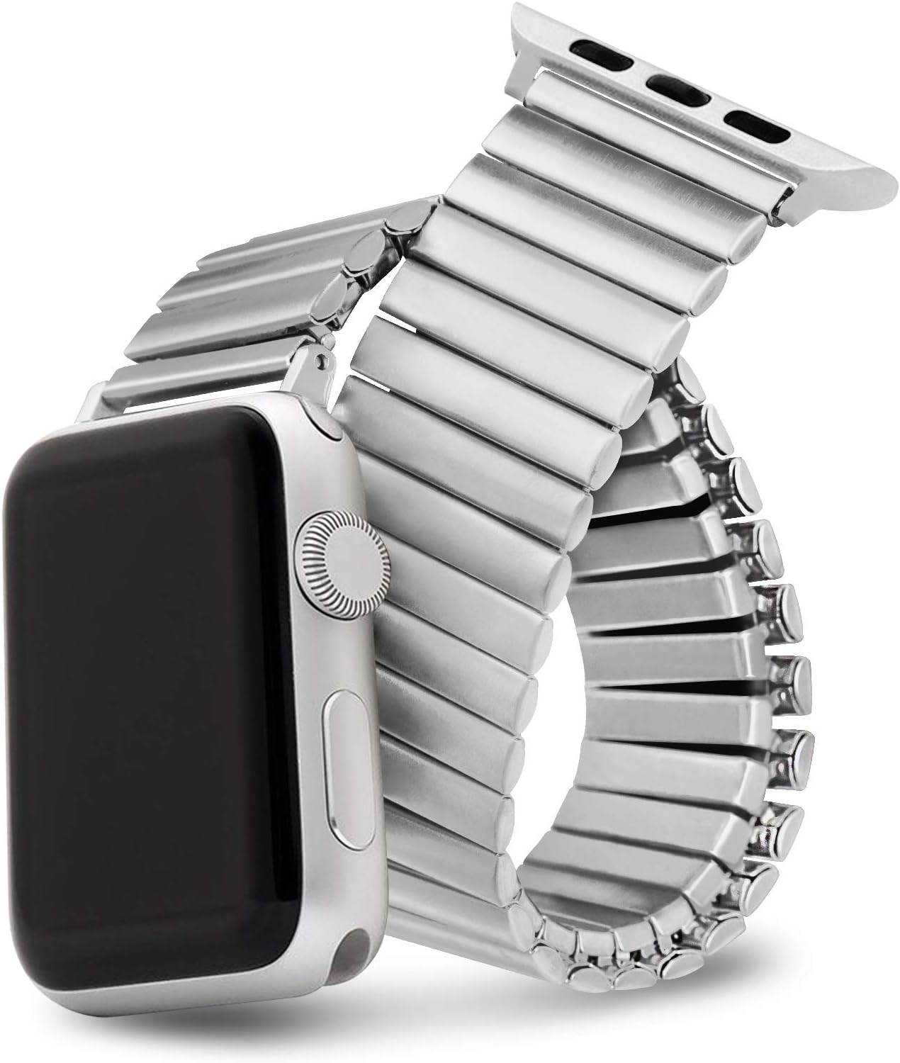 Compatible with Apple Watch Band 42mm/44mm/38mm/40mm, Stretchables Stainless Steel Stretch Watch Band, Metal Expansion Apple Watch band Compatible with iWatch Series 6/5/4/3/2/1/SE