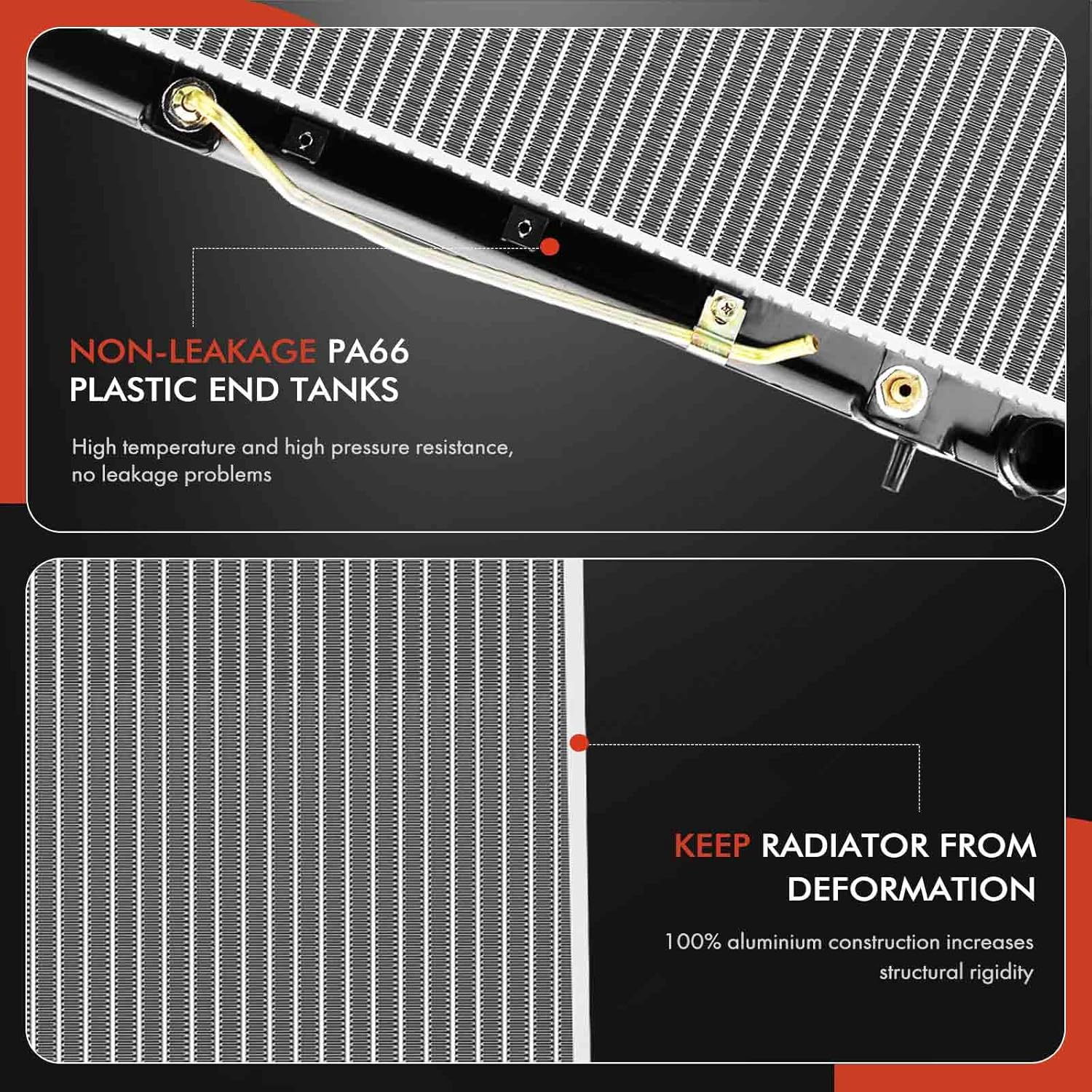 A-Premium Engine Coolant Radiator with Transmission Oil Cooler Compatible with Mitsubishi Galant 2004-2012 2.4L 3.8L, Automatic Transmission, Replace# MI3010207