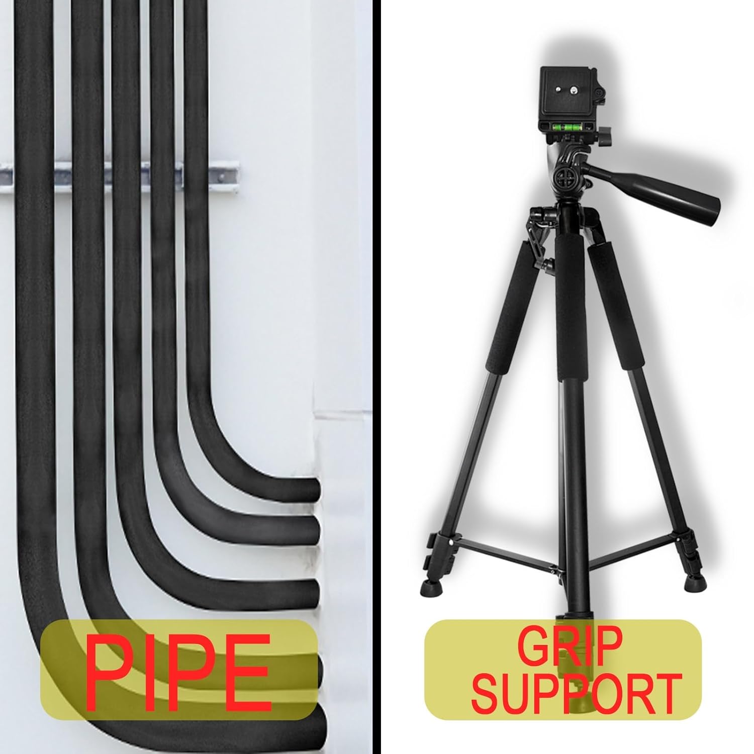Rubber Plastic Insulation Pipe, Black Pipe Insulation Tubing, Water Pipe Insulation, Waterproof Fireproof Strong, for Winters Outdoor Water Pipe Insulation Freeze Protection(30mmx108mmx1.9m)