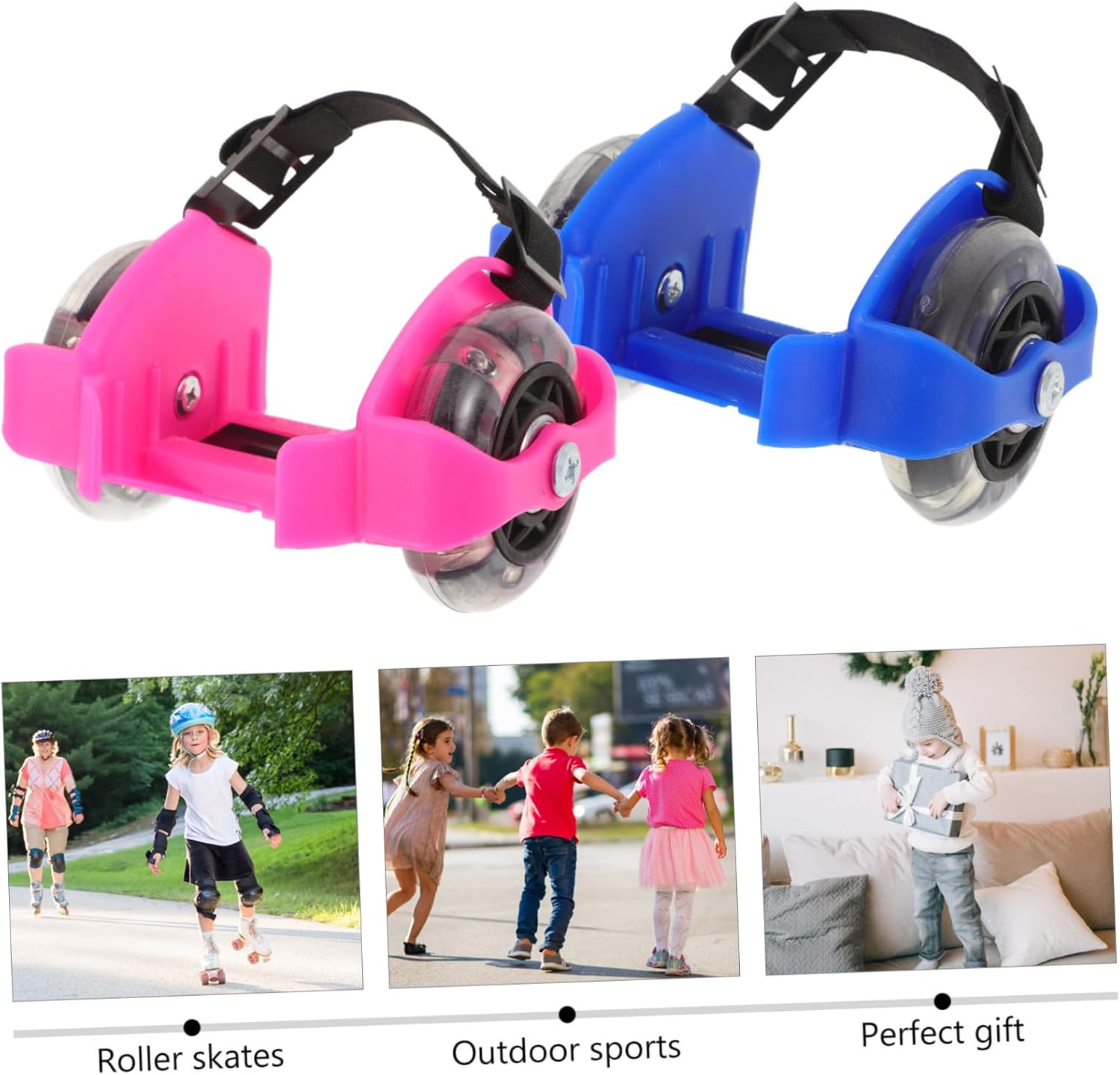 2pairs Adjustable Glowing Roller Skates for Boy Girl Comfortable Beginner Skating Shoes Outdoor Training Skates Fashionable Design for Young Skaters