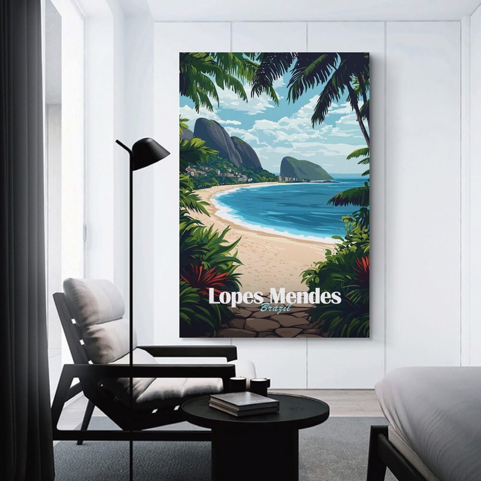 Junmoney Unframe-Style-11 Canvas Wall Picture Lopes Mendes Beach, Brazil, 20X30inch(50X75cm), For Study, Office Or Focused Interiors, Wall Art That Adds Style To Work Areas