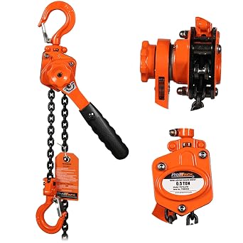 Prowinch 1/2 Ton Mini Lever Block Chain Hoist Ratchet 1000 lbs Load Capacity Chain Puller 5 ft. G80 Chain