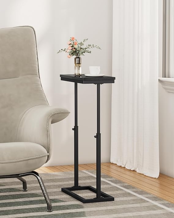 TUTOTAK End Table, Side Table, Tall Couch Table, Sofa Table, Living Room, Bed Room, Black TB01BK083EU