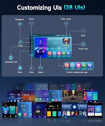 Miniatura 8 de Radio estéreo de coche 2G 64G para Toyota CorollaLevin 2014-2017 con juego de coche inalámbrico Android Auto, podofo 10.1 pulgadas HD IPS pantalla