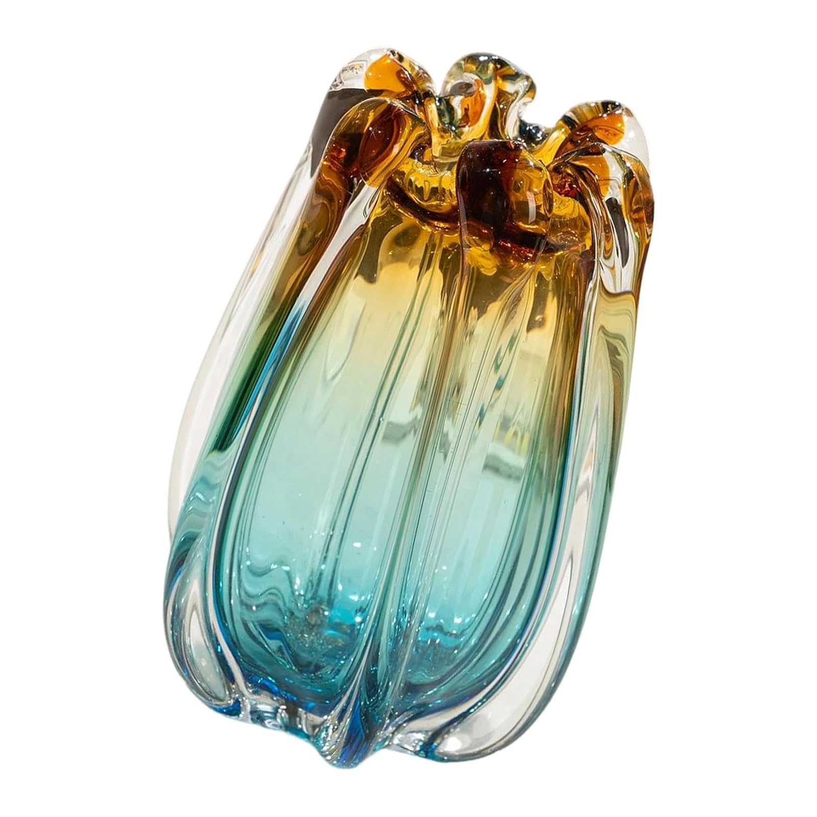 Shurhome Multicolor Glass Vases Hand Blown Gradients For Table Centerpieces Flower Arrangement Display Decoration Contemporary