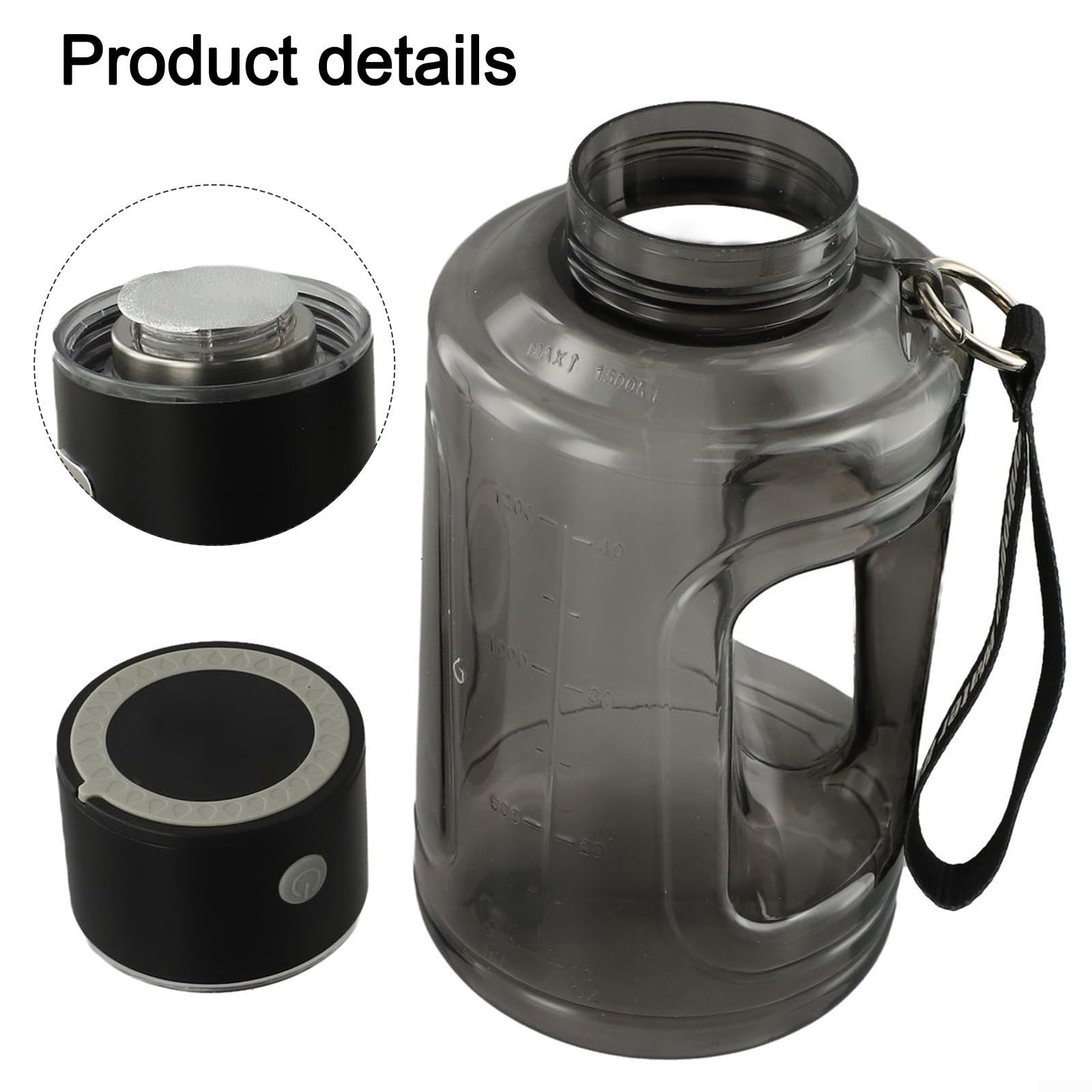 Générateur de bouteille d'eau d'hydrogène, tasse d'électrolyse portable de 0,5 l avec sortie de 3000 ppb