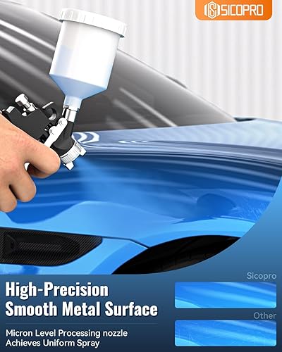 Miniatura 2 de HVLP - Pistola rociadora de pintura, mini pulverizador de pintura de aire para pintura de casa, automóviles, pistolas de pintura automotriz