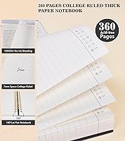 Vista 5 de Spiral Notebook Journal, 360 Pages College Ruled Notebooks, Lined Thick Journals for Women Men, A5 Thick Spiral Writing Journaling with 100GSM