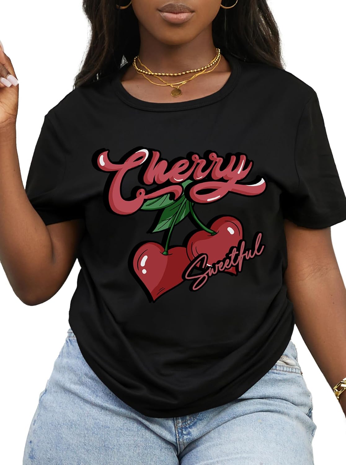 Hilinker Women's Cap Sleeve Top Mock Neck T Shirts Casual Loose Fit Summer Tee - Image 3