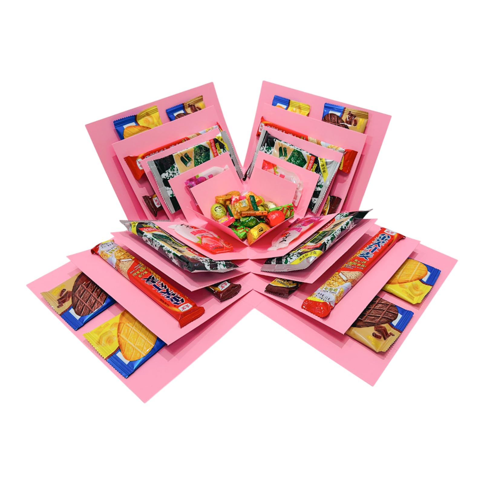 Photo 1 of LOOMROOT Gift Box for Holidays, 5 Layer Surprise Picture Box Opens Up, Multi Layer DIY Photos Gift for Birthdays (PINK)