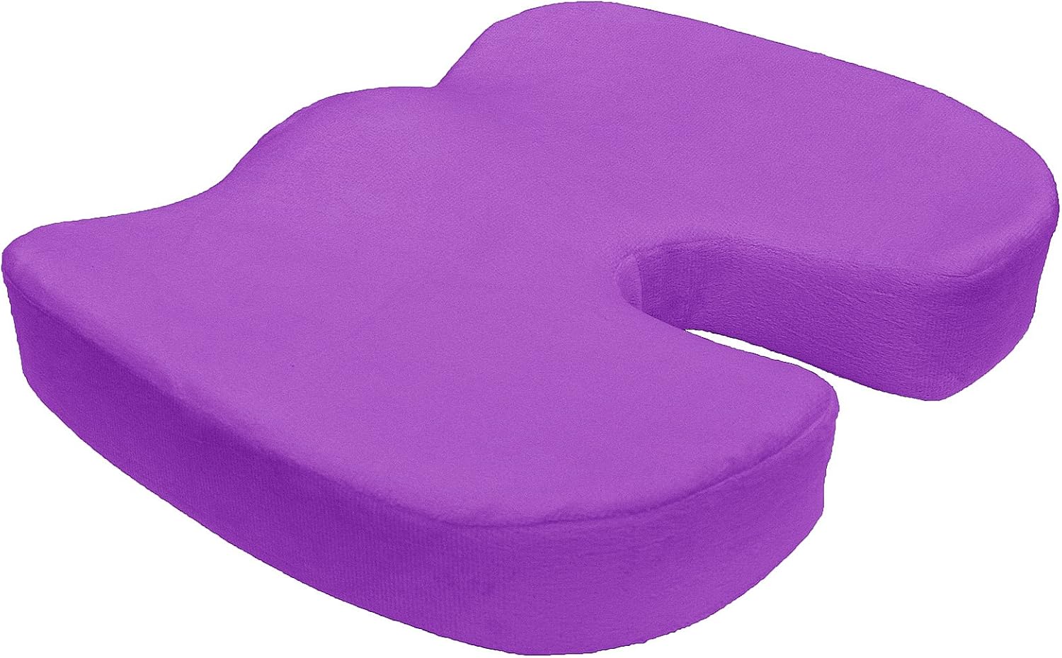 Coccyx Orthopedic Memory Foam Office Chair and Car Seat Pad Comfort Cushion for Back Pain and Sciatica Relief (Purple)