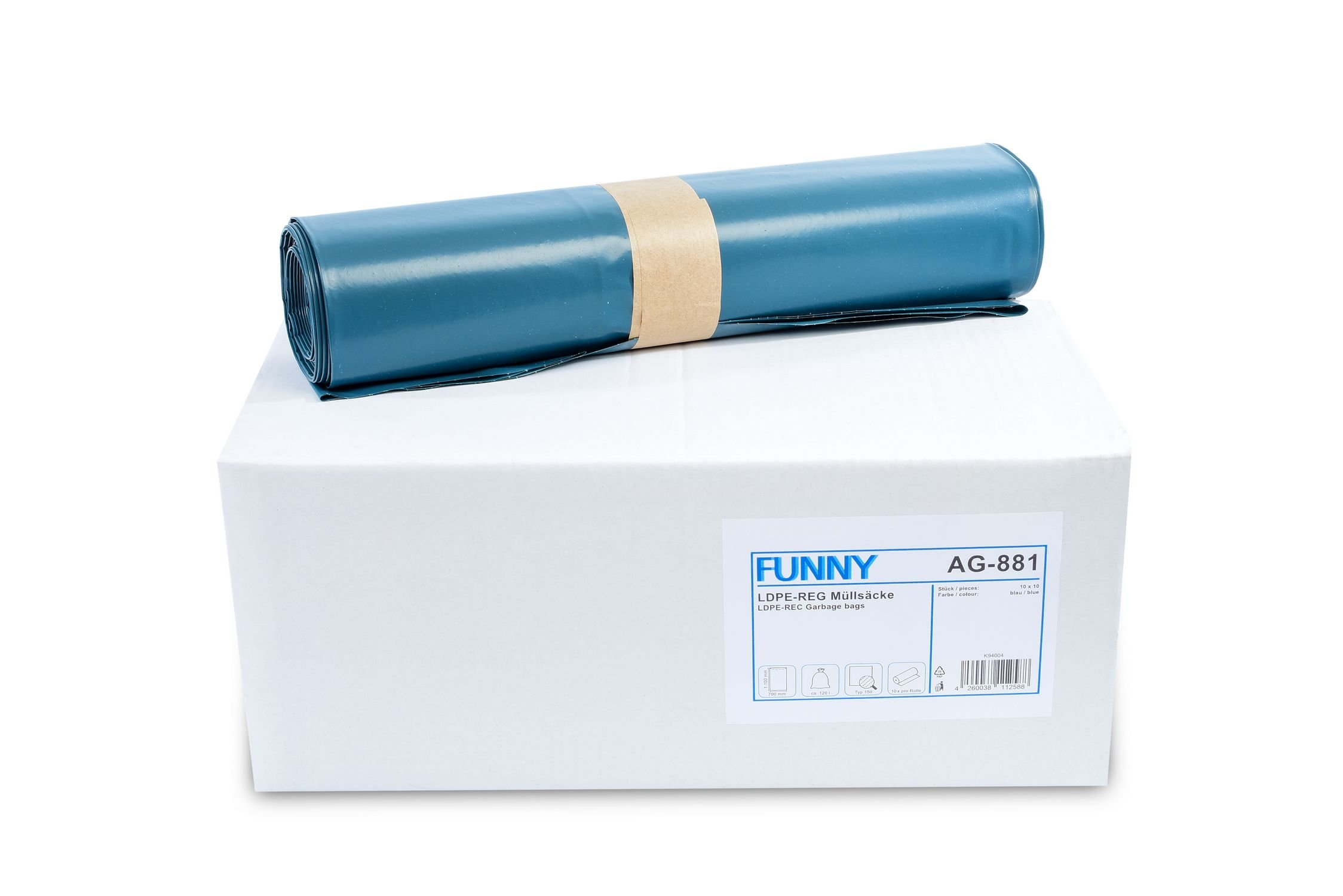Funny AG-881 Müllsäcke, Blau (100-er Pack)