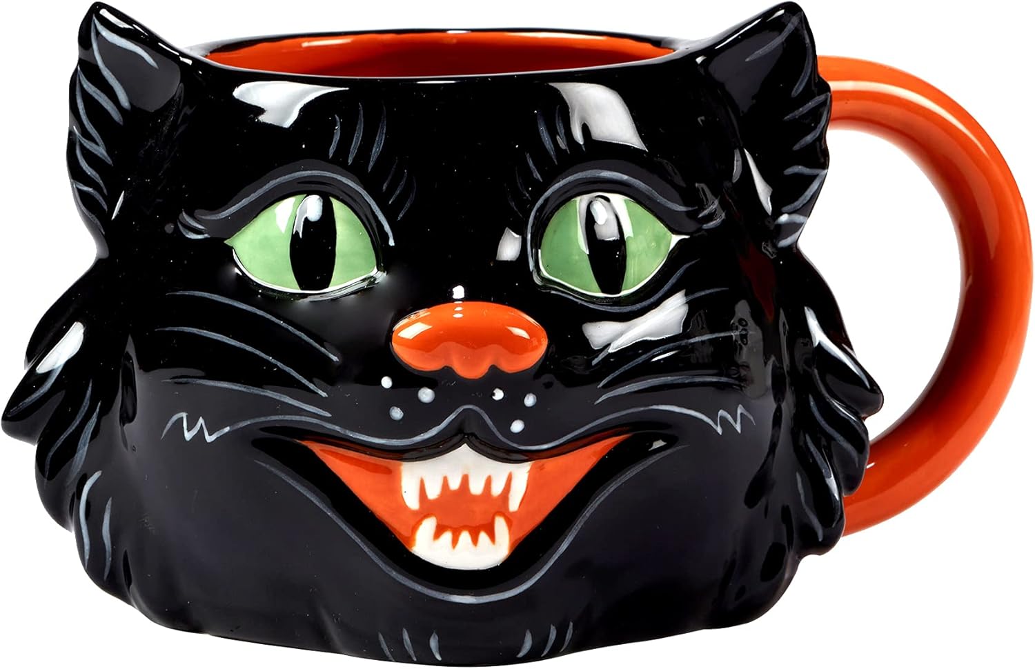 Scaredy Cat 3-D Ceramic Halloween Mugs,Set of 4 – Add spooky fun to your fall mornings with ghost, pumpkin, skull, and black cat designs, perfect for coffee, cocoa, or festive party drinks(Pack of 3)