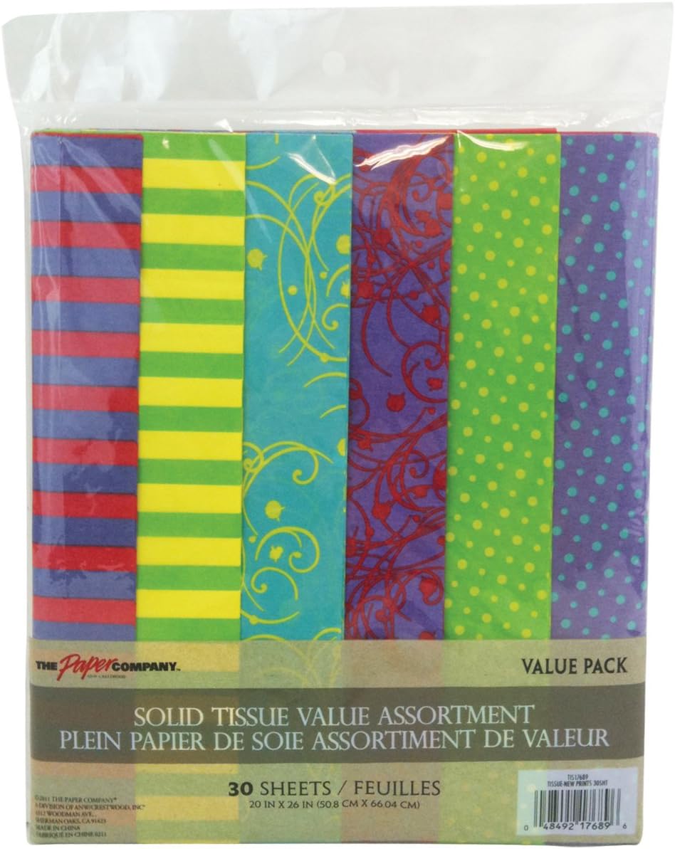 Tissue Paper Pack 20''X20'' 30/Pkg5 Each Of 6 Styles