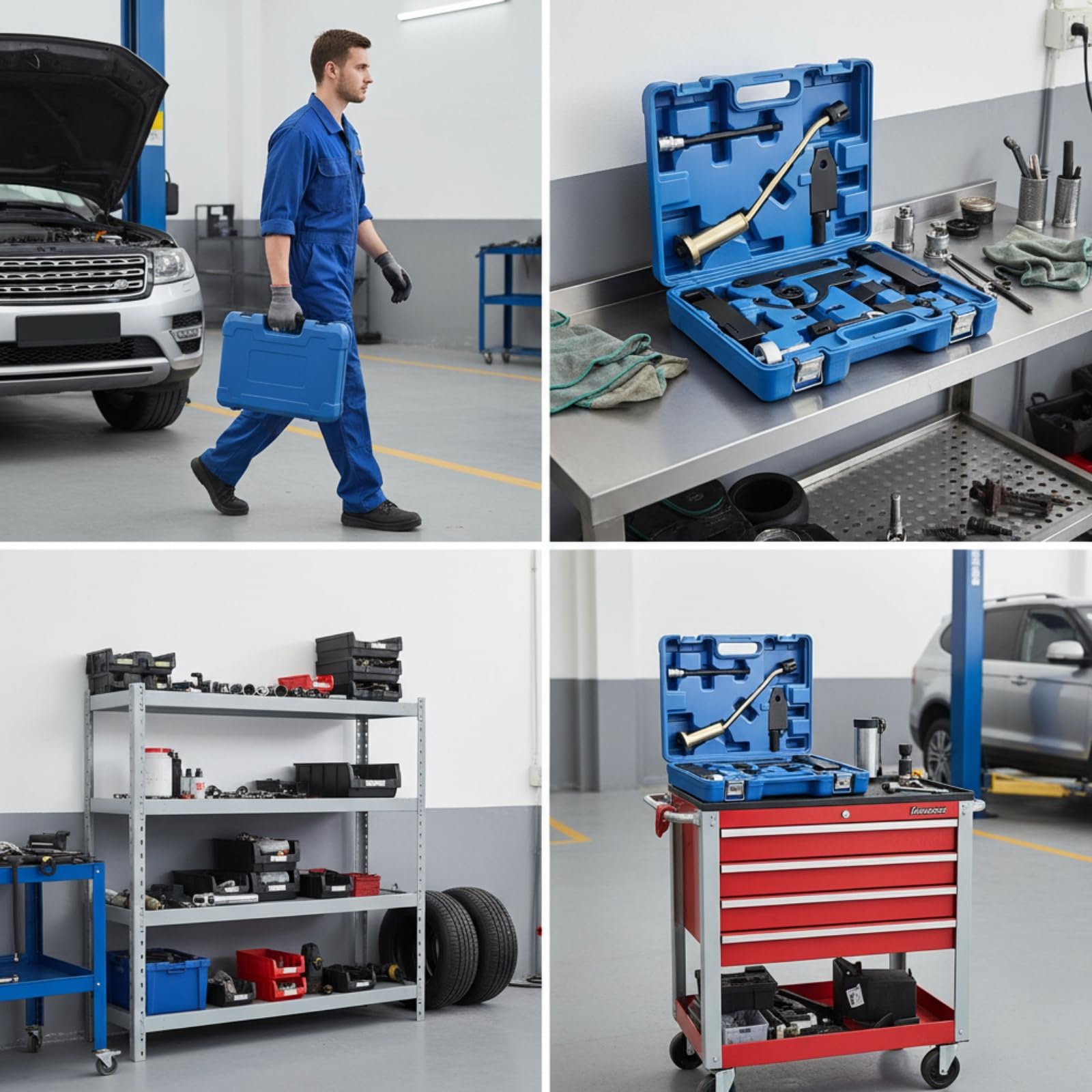 Qianly Kit Messa di Sincronizzazione con Estrattore Iniettori Durevole Attrezzi Messa di Sincronizzazione Motori Alta Durezza Utensili per Autofficine