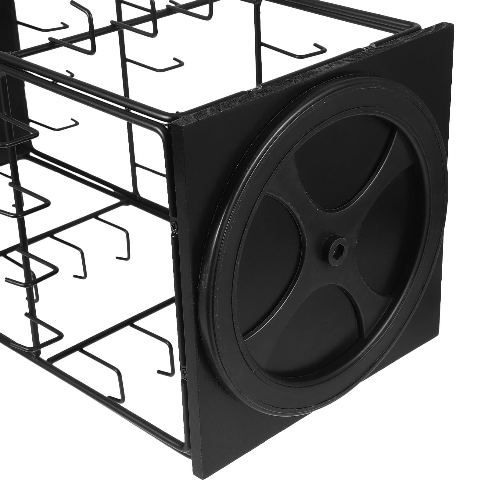 Homoyoyo Soporte para Pendientes de Madera Negro Giratorio 360° Base Compacta, Expositor Organizador para Anillos y Accesorios, Adecuado para Tocador y Venta Minorista