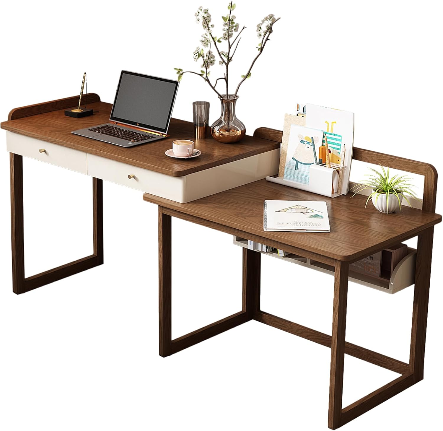 FlexWood X7 – Folding Office Desk with Extendable Solid Wood Design