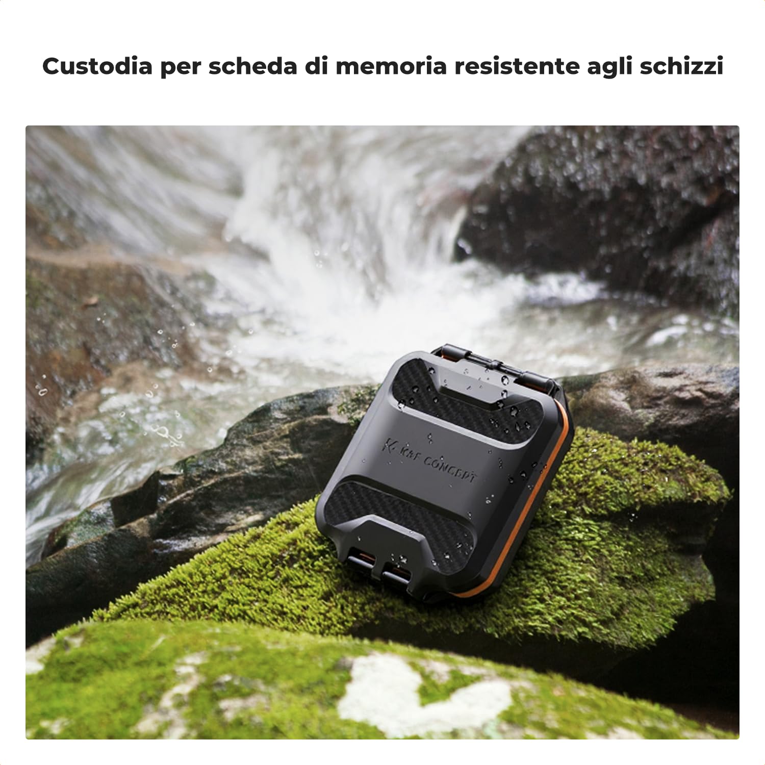 K&F CONCEPT Custodia per Schede SD, Scatola Porta Memory Card Impermeabile e Antiurto, 12 Slot per 8 Micro SD/TF e 4 SD SDXC SDHC, Astuccio Compatto con Cordino Antismarrimento