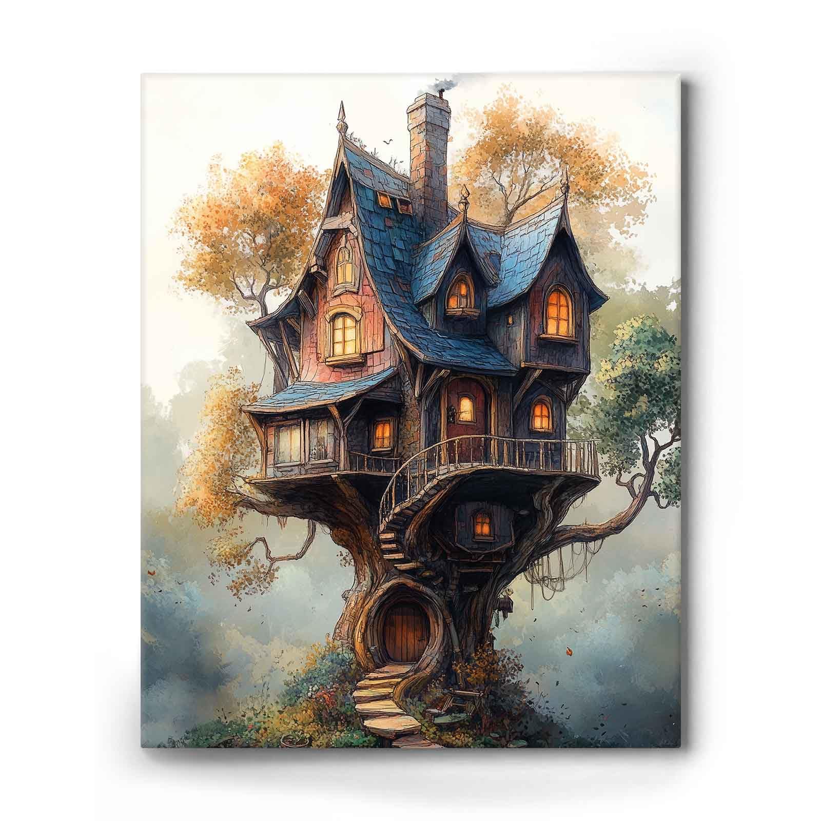 Amazon.com: B.B.F MAKE Wizard's Treehouse Framed Canvas Wall Art