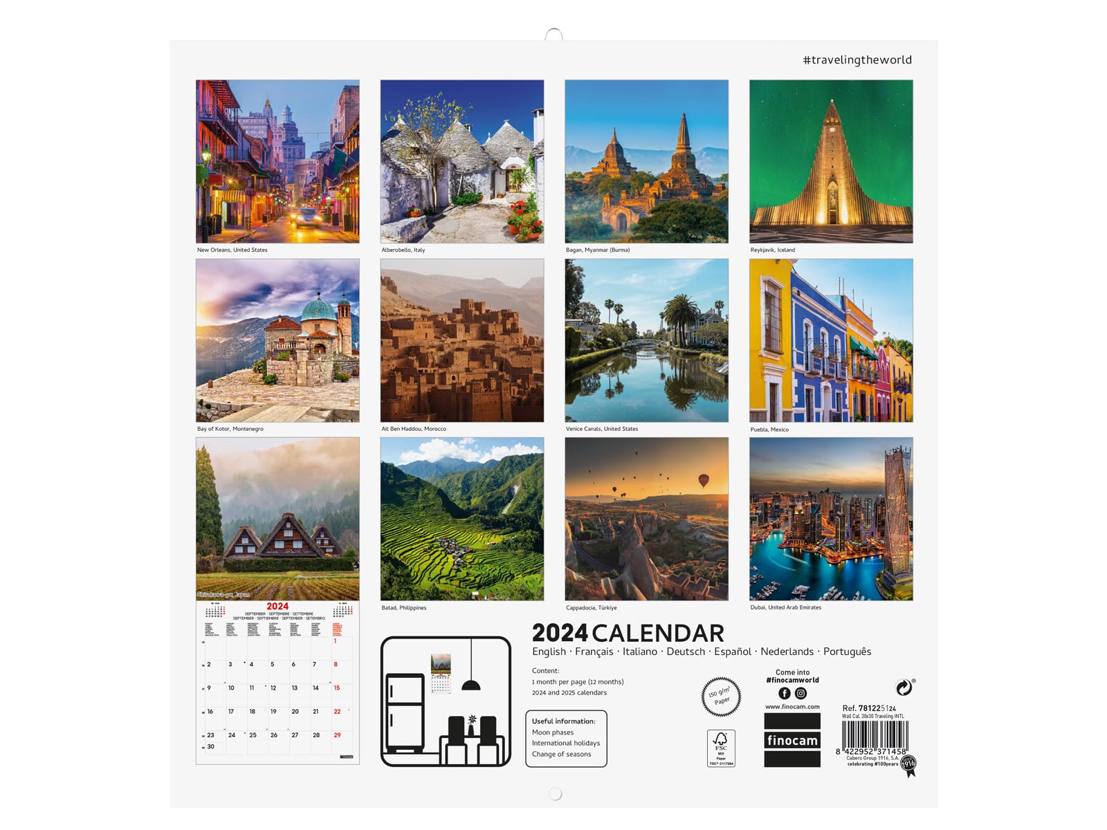Finocam - Traveling International Wall Photo Calendar 2024 January 2024 - December 2024 (12 months), 31W x 0.5H cm - Image 4