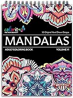 ColorIt Mandalas Volume VI: Spiral Bound Adult Coloring Book with 50 Patterns, Perforated Thick 175gsm Pages, Hard Covers for Stress Relief