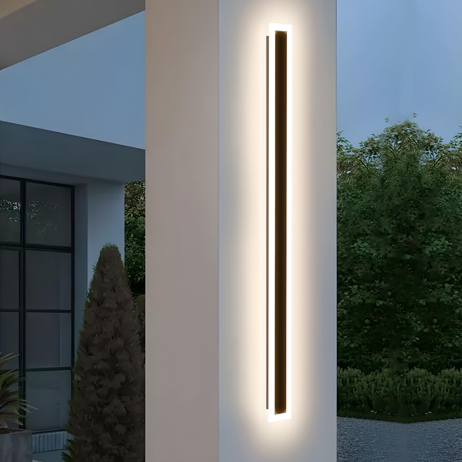 ZTWLEED 25W 120CM Black IP65 Outdoor LED Wall Sconce,Natural White Light 4000K — image 1