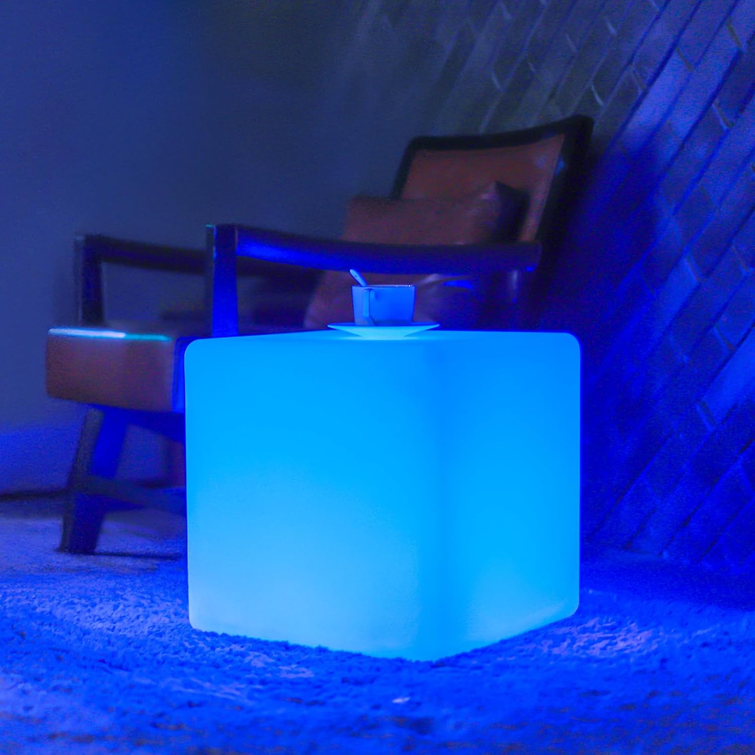 LOFTEK 16-inch LED Cube Lights: Rechargeable RGB Colors Changing Light with Remote Control, IP65 Waterproof LED Furniture Cube Chair Table Night Lighting for Home Outdoor Pool Bar Party Decor