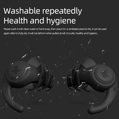 Miniatura 7 de Tapones para los oídos, cómodos tapones para los oídos reutilizables que reducen el ruido, auriculares con cancelación de ruido de aleta de tiburón