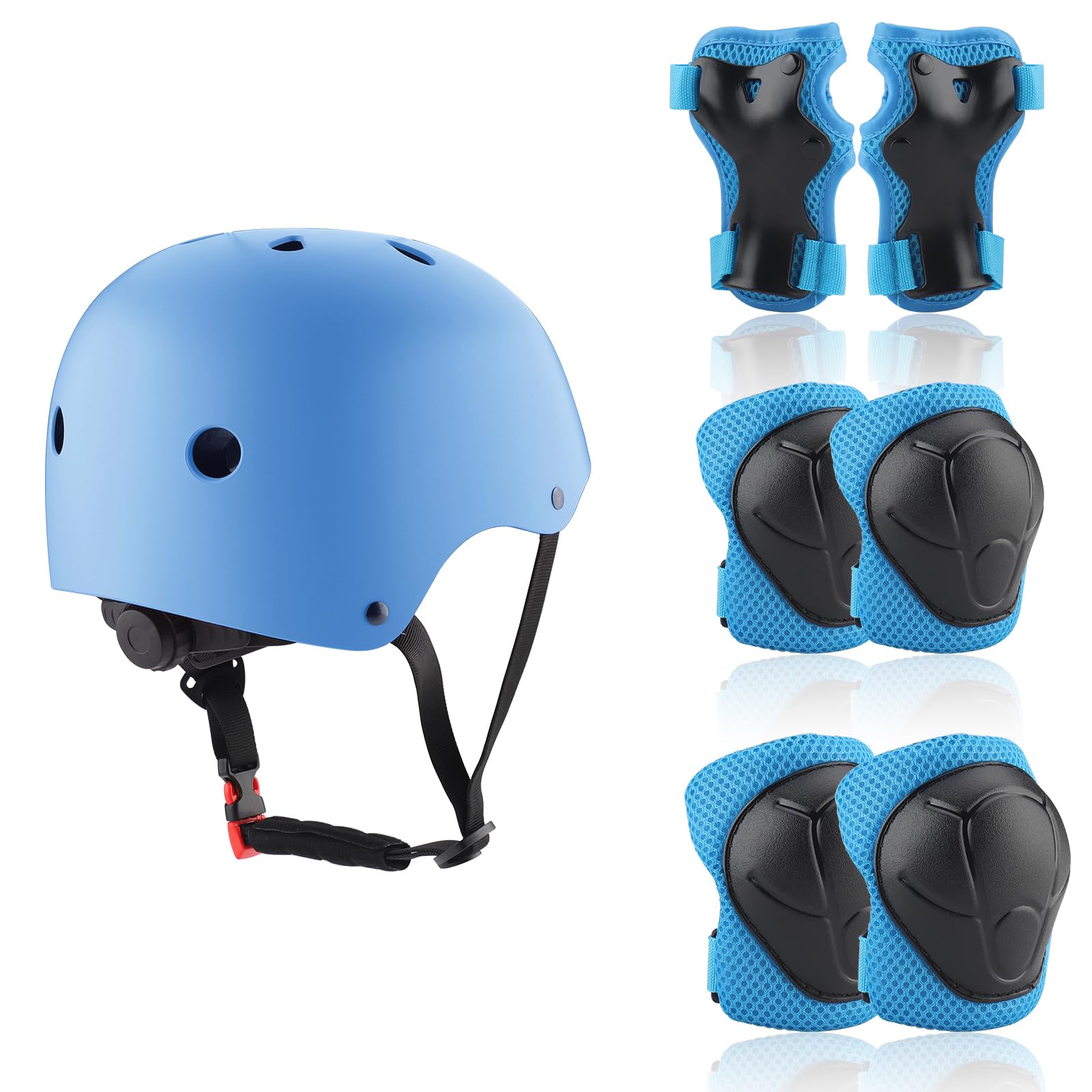 ZWOOS Ginocchiere per bambini con casco, set di protezioni per bambini 3-10 anni