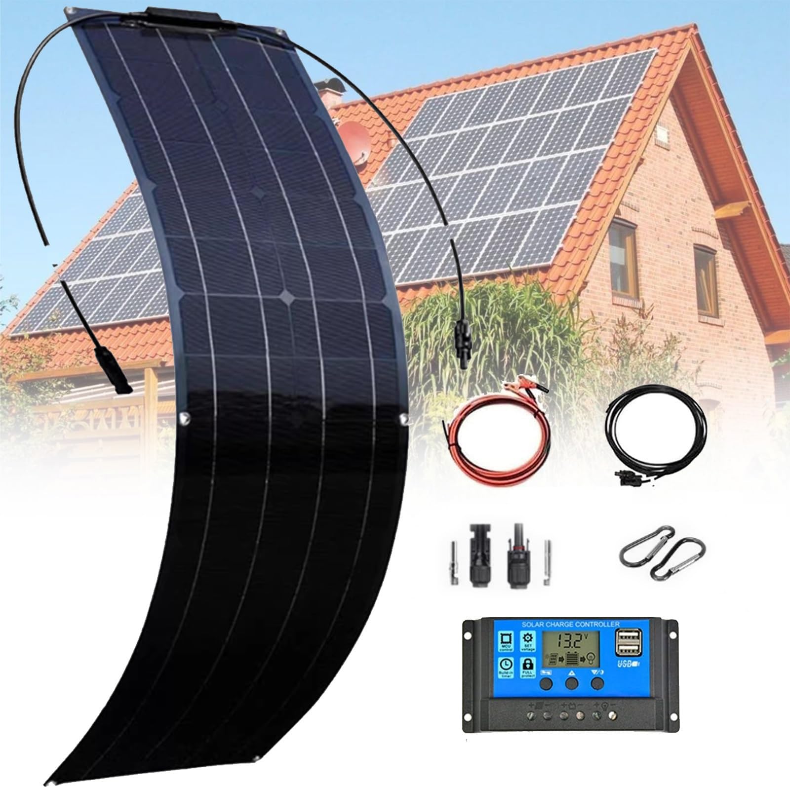 Kit de panneaux solaires flexibles 50W/100W avec contrôleur 40A