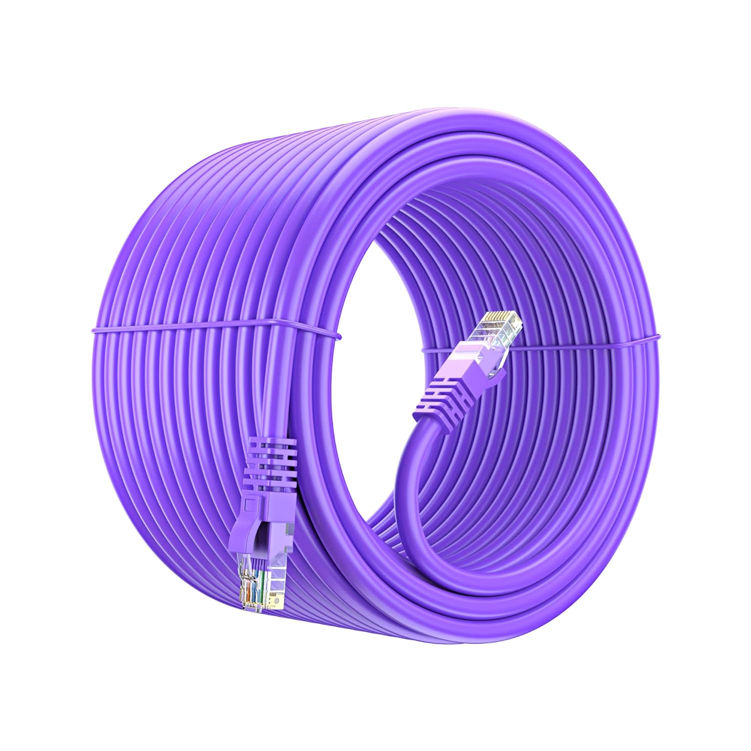 Maximm Cat 6 Ethernet Cable 200 Ft, 100% Pure Copper, Cat6 Cable LAN Cable, Internet Cable, Patch Cable and Network Cable - UTP (Purple) 200 Feet