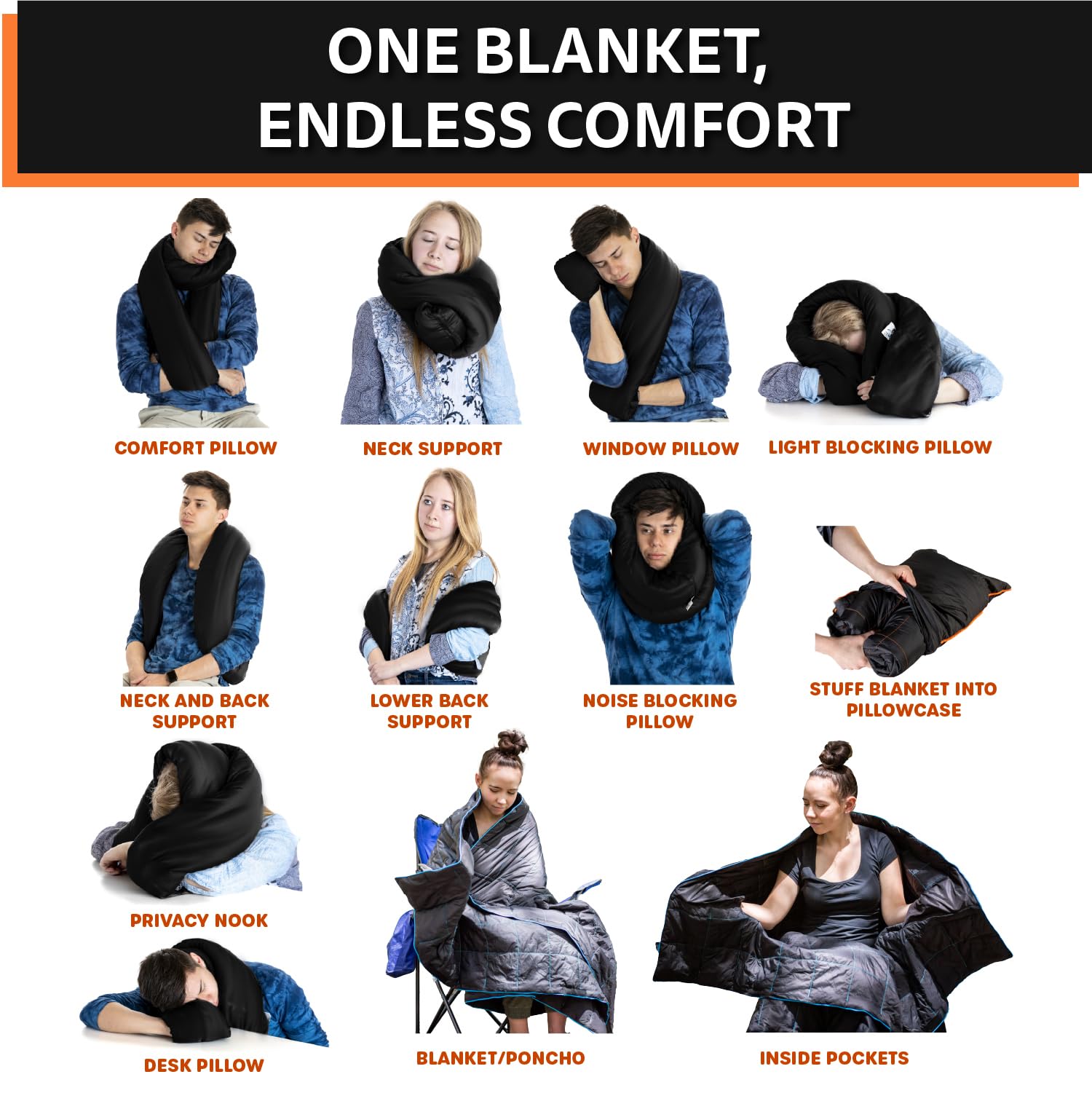 Amazon.com: NAPRO Travel Pillow & Camping Blanket, 3 in 1 Ripstop