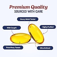 Vista 2 de Cod Liver Oil Softgels 1000MG Omega 3 + Vitamin A & D3 Wild Caught Cod Liver Oil, Icelandic Sourced & Molecularly Distilled EPA DHA Omega 3