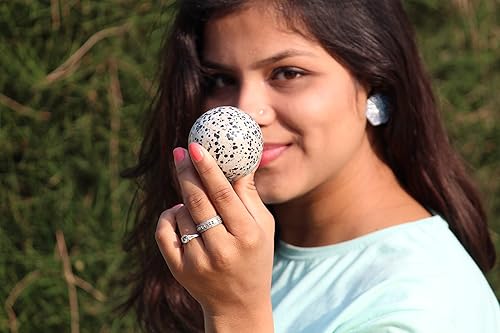 Miniatura 6 de Jaspe de dálmata azabache de 45 a 1.969 in, esfera esférica tallada a mano, cristal tallado a mano, curación, enfoque devocional, chakras